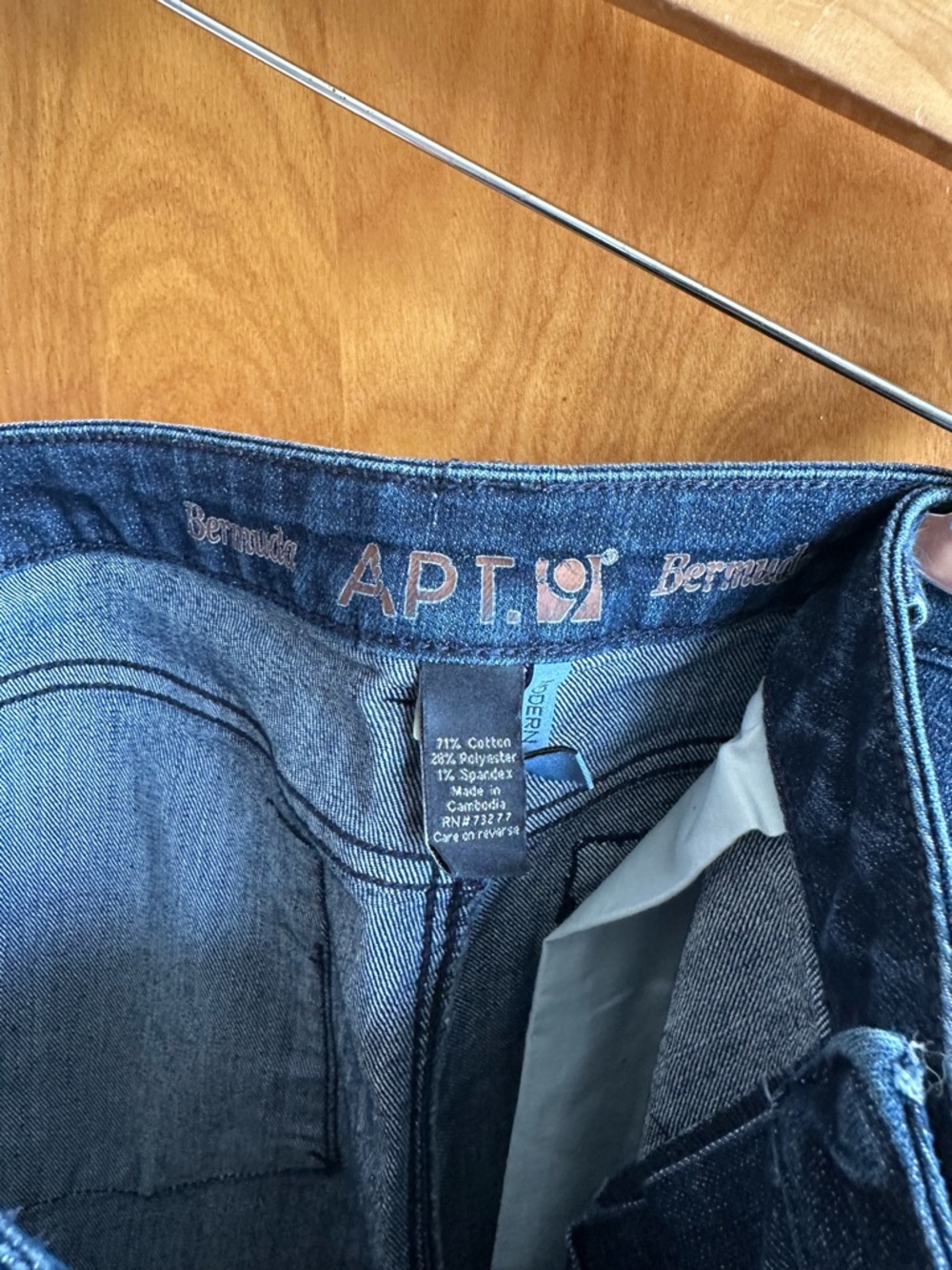 Apt. 9 Women's Dark Blue Denim Bermuda trouser Shorts - Picture 3 of 6